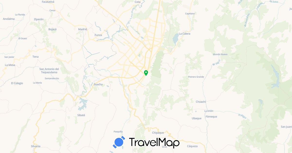 TravelMap itinerary: bus in Colombia (South America)